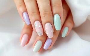 Couleurs pastel ongles