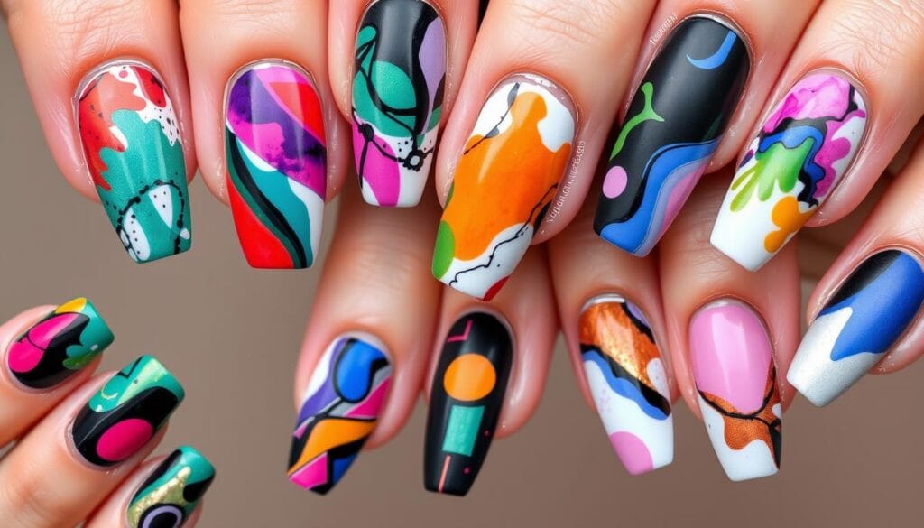 nail art abstrait techniques