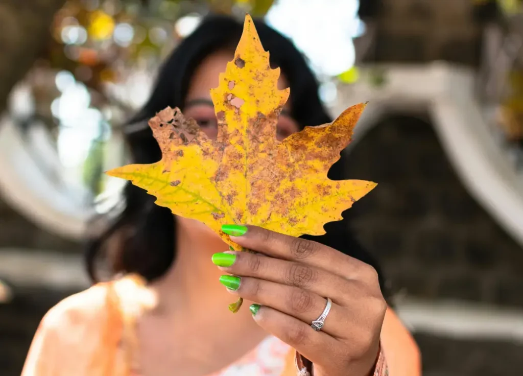 nail art feuilles d'automne